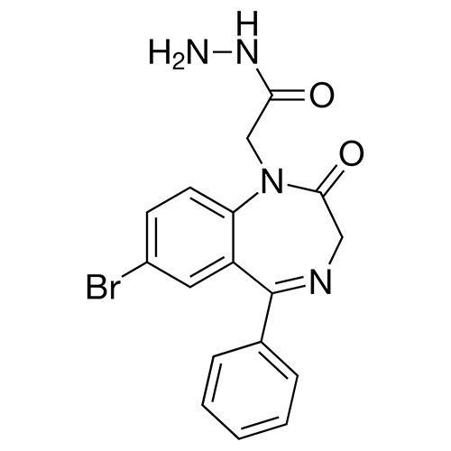 Структурная формула Гидразинокарбонилметилбромфенилдигидробенздиазепин