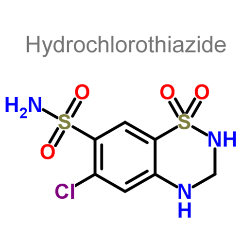Структурная формула Гидрохлоротиазид + Каптоприл