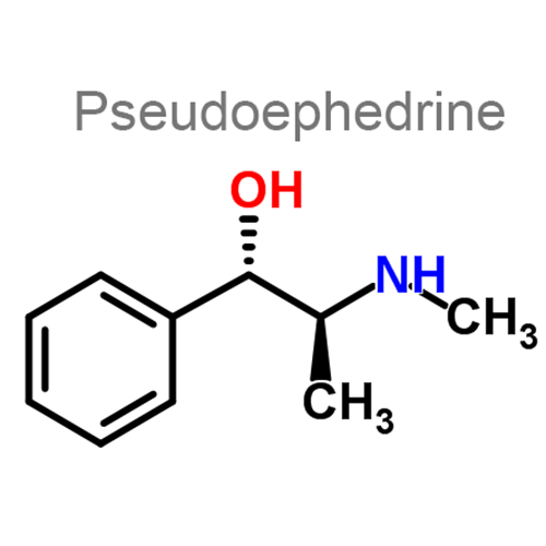 Структурная формула 2 Гидрокодон + Псевдоэфедрин + Гвайфенезин