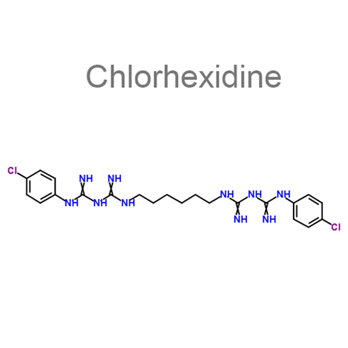 Структурная формула 2 Гидрокортизон + Хлоргексидин