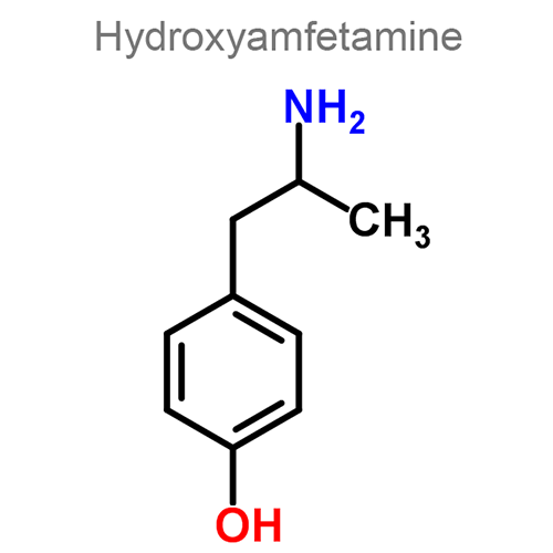 Структурная формула Гидроксиамфетамин + Тропикамид