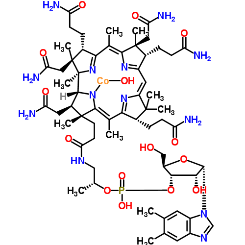 Структурная формула Гидроксокобаламин