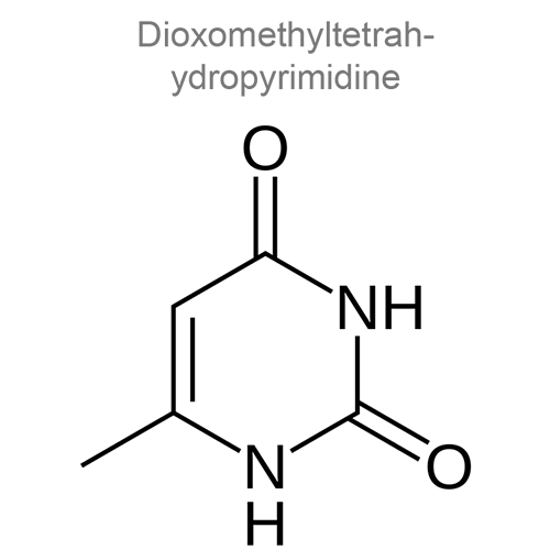 Структурная формула 2 Гидроксиметилхиноксалиндиоксид + Диоксометилтетрагидропиримидин + Тримекаин