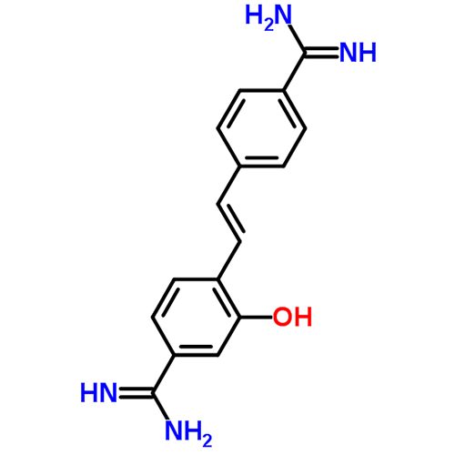 Гидроксистилбамидин структурная формула