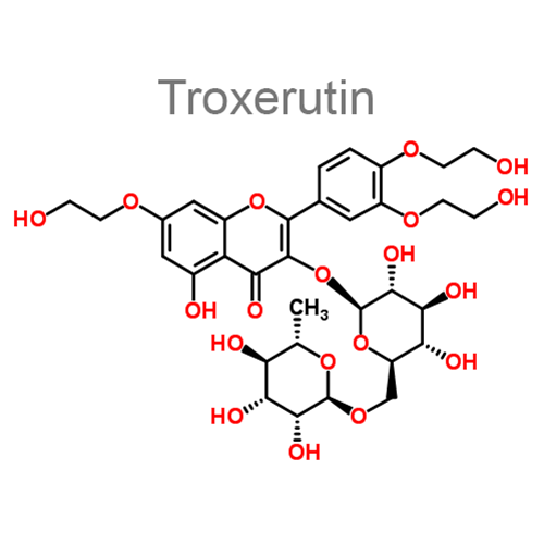 Структурная формула 2 Гинкго двулопастного листьев экстракт + Гептаминол + Троксерутин