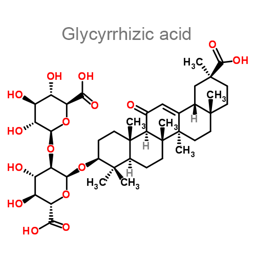 Структурная формула Глицирризиновая кислота + Фосфолипиды