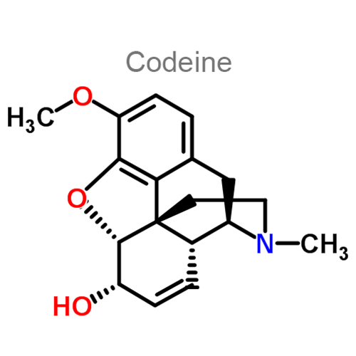 Структурная формула 2 Гвайфенезин + Кодеин