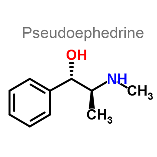 Структурная формула 2 Гвайфенезин + Псевдоэфедрин