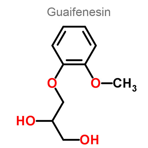 Структурная формула Гвайфенезин + Псевдоэфедрин