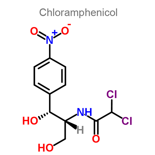 Структурная формула Хлорамфеникол + Полимиксин B + Гидрокортизон