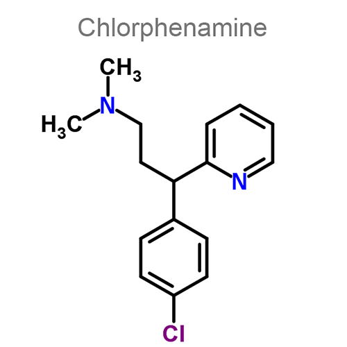 Структурная формула Хлорфенамин + Фенилэфрин + Фенилпропаноламин + Белладонна