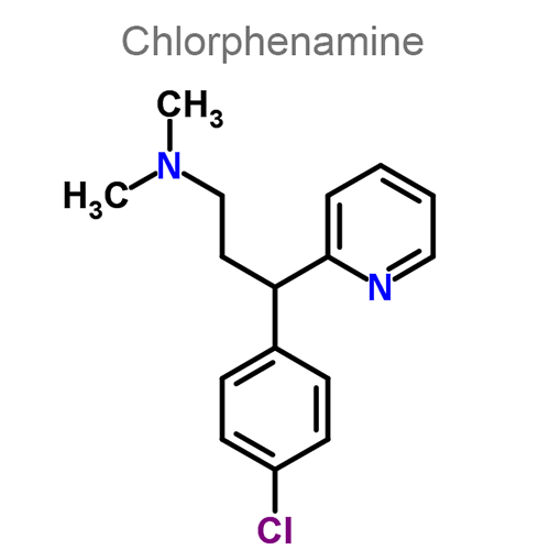 Хлорфенамин + Фенилпропаноламин + Декстрометорфан структурная формула