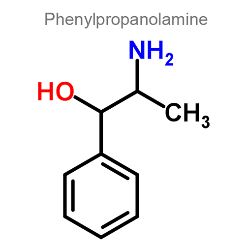 Структурная формула 3 Хлорфенамин + Фенилтолоксамин + Фенилпропаноламин + Фенилэфрин