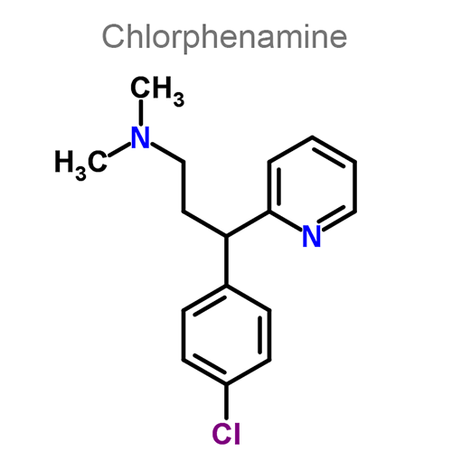 Структурная формула Хлорфенамин + Фенилтолоксамин + Фенилпропаноламин + Фенилэфрин