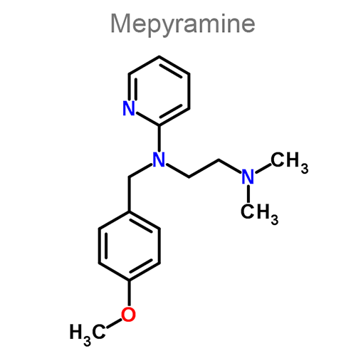Структурная формула 2 Хлорфенамин + Мепирамин + Фенилэфрин + Фенилпропаноламин