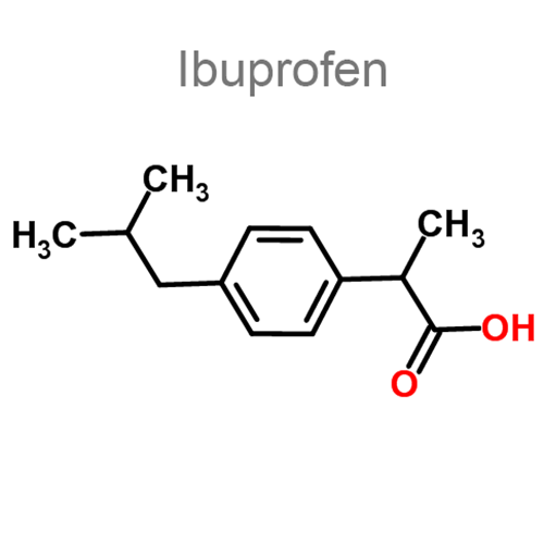 Ибупрофен + Левоментол структурная формула