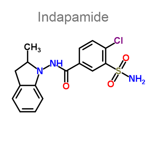 Структурная формула Индапамид + Лизиноприл