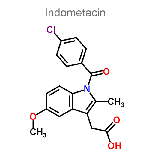 Структурная формула Индометацин + Троксерутин