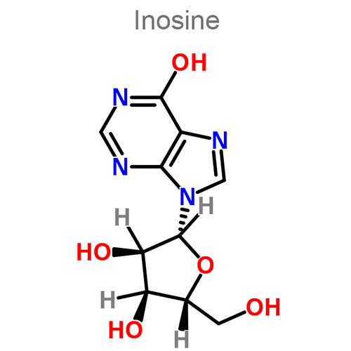 Структурная формула Инозин + Никотинамид + Рибофлавин + Янтарная кислота