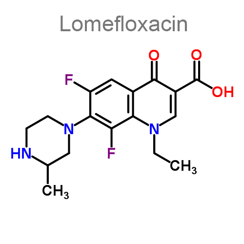 Структурная формула 2 Изониазид + Ломефлоксацин + Пиразинамид + Этамбутол + Пиридоксин