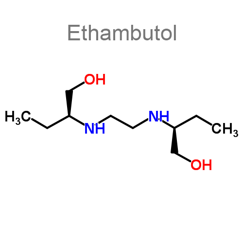 Структурная формула 4 Изониазид + Пиразинамид + Рифампицин + Этамбутол