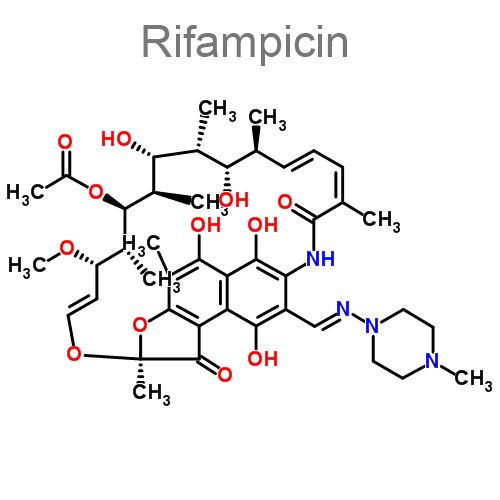 Структурная формула 2 Изониазид + Рифампицин + Этамбутол