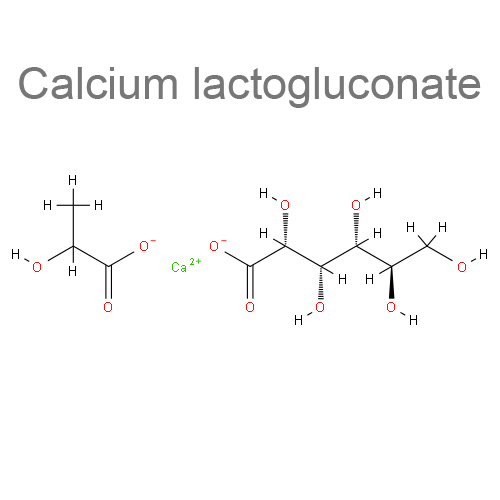 Структурная формула 2 Кальция карбонат + Кальция лактоглюконат