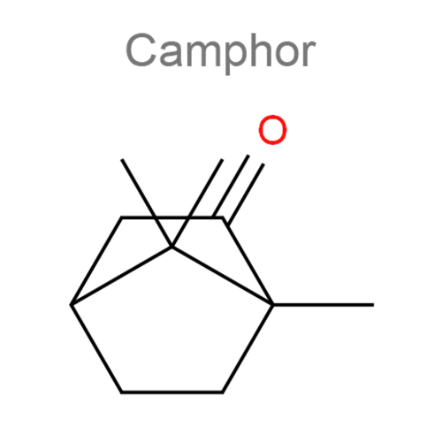 Структурная формула Камфора + Сосны обыкновенной хвои масло + Эвкалипта прутовидного листьев масло