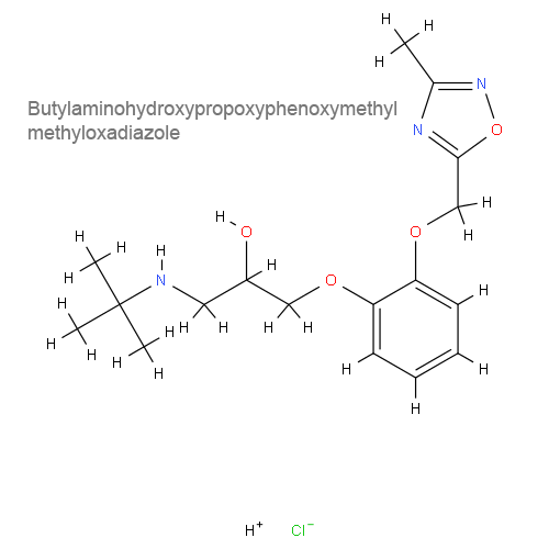 Структурная формула 2 Клонидин + Бутиламиногидроксипропоксифеноксиметил метилоксадиазол