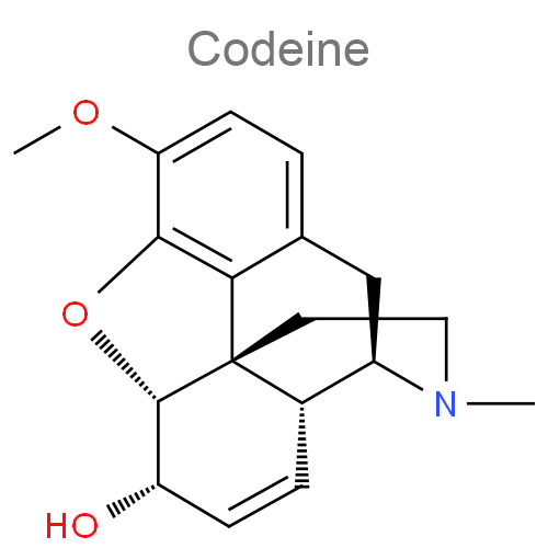 Кодеин + Кофеин + Парацетамол структурная формула