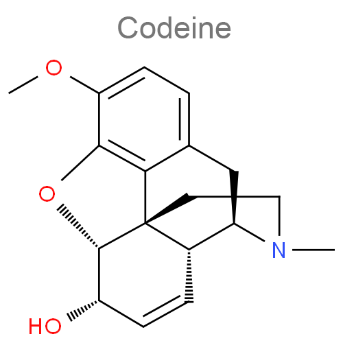 Структурная формула Кодеин + Натрия гидрокарбонат + Солодки корни + Термопсиса ланцетного трава