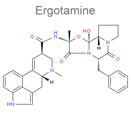 Структурная формула 2 Кофеин + Эрготамин