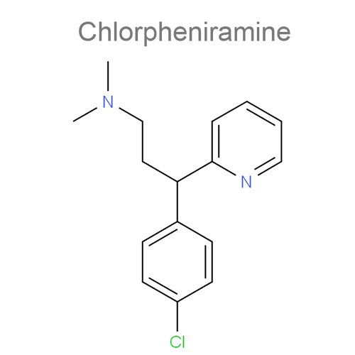 Структурная формула 3 Кофеин + Парацетамол + Хлорфенамин