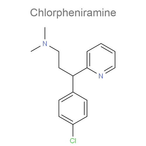 Структурная формула 3 Кофеин + Парацетамол + Хлорфенамин + Аскорбиновая кислота