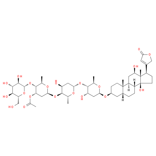 Ланатозид Ц структурная формула