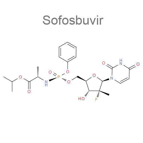 Структурная формула 2 Ледипасвир + Софосбувир