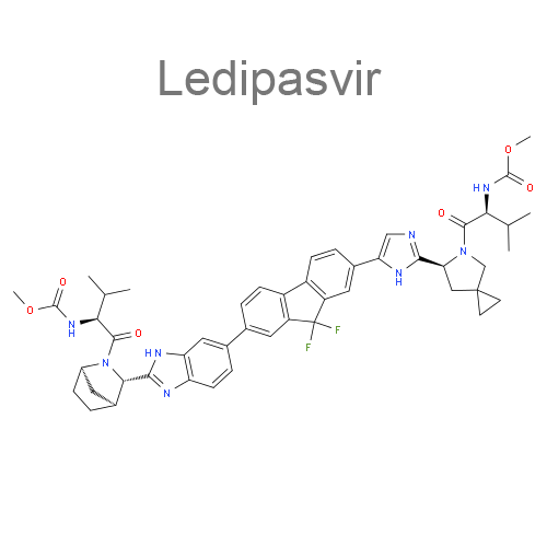 Структурная формула Ледипасвир + Софосбувир