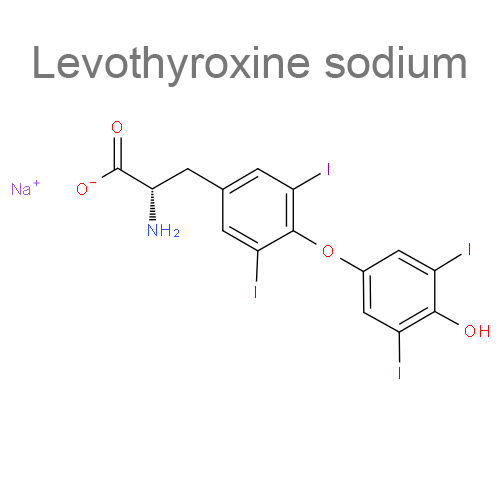 Левотироксин натрия + Калия йодид структурная формула