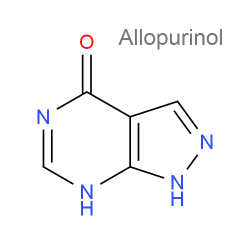 Структурная формула 2 Лезинурад + Аллопуринол