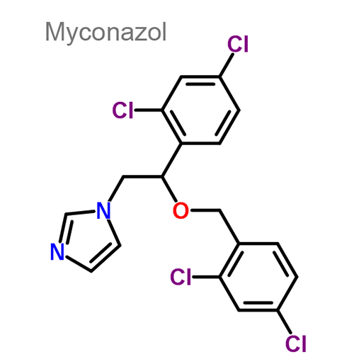 Структурная формула 3 Лидокаин + Метронидазол + Миконазол