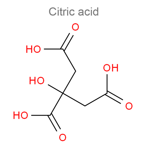 Структурная формула Лимонная кислота + Калия гидрокарбонат + Натрия цитрат