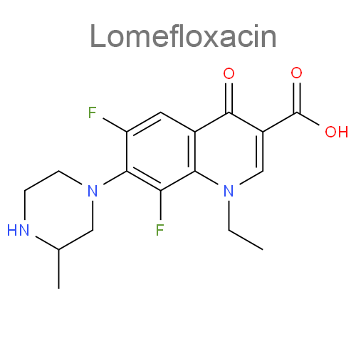 Ломефлоксацин + Пиразинамид + Протионамид + Этамбутол структурная формула