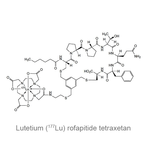 Лютеция (<sup>177</sup>Lu) рофапитид тетраксетан структурная формула