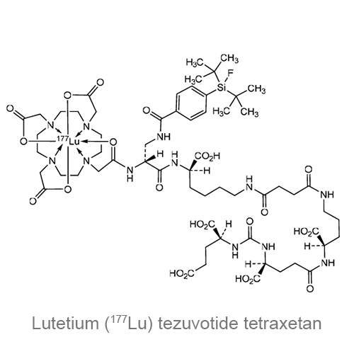 Структурная формула Лютеция (<sup>177</sup>Lu) тезувотид тетраксетан