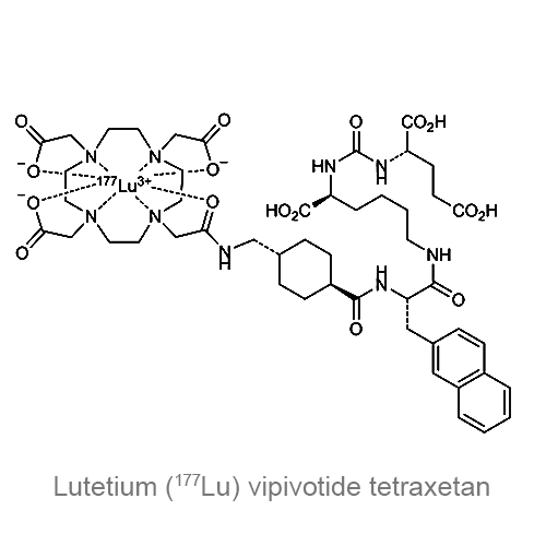 Структурная формула Лютеция (<sup>177</sup>Lu) випивотид тетраксетан