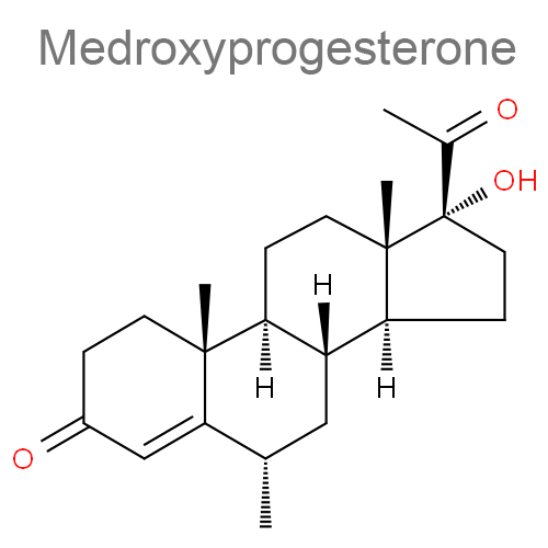 Структурная формула Медроксипрогестерон + Эстрогены конъюгированные