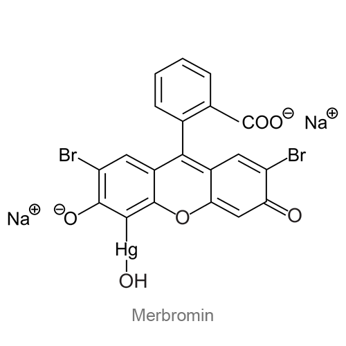 Структурная формула Мербромин