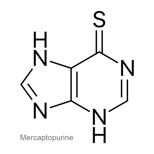 Структурная формула Меркаптопурин
