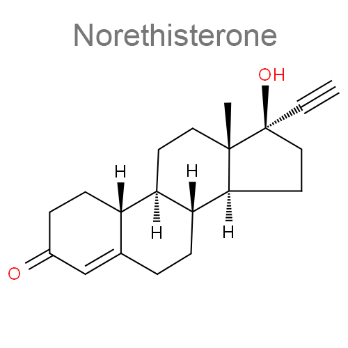 Структурная формула 2 Местранол + Норэтистерон
