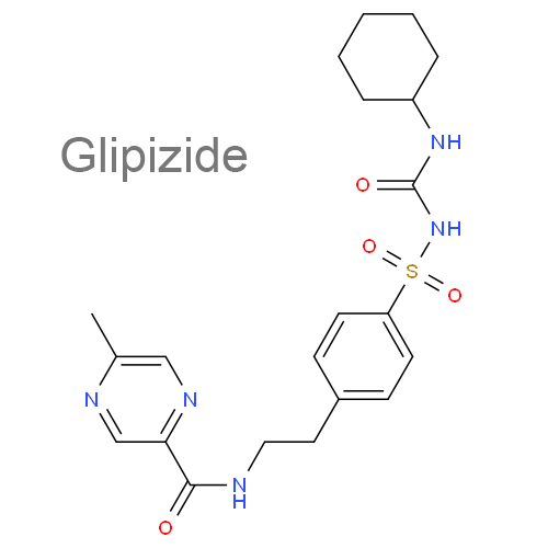 Структурная формула 2 Метформин + Глипизид